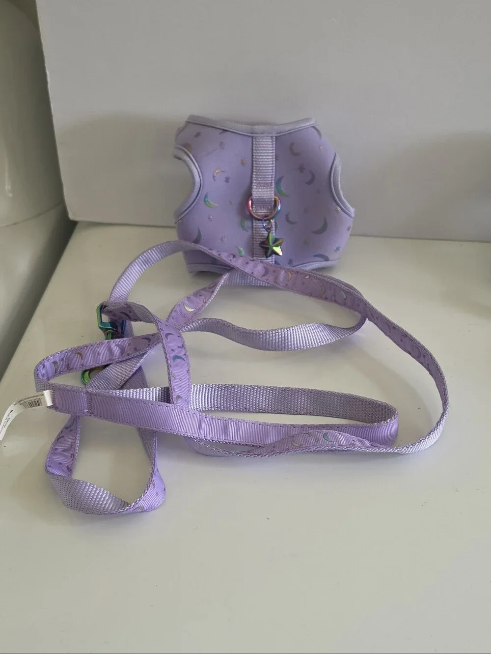Whisker City Lavender Star Charm Cat Harness & Leash Set